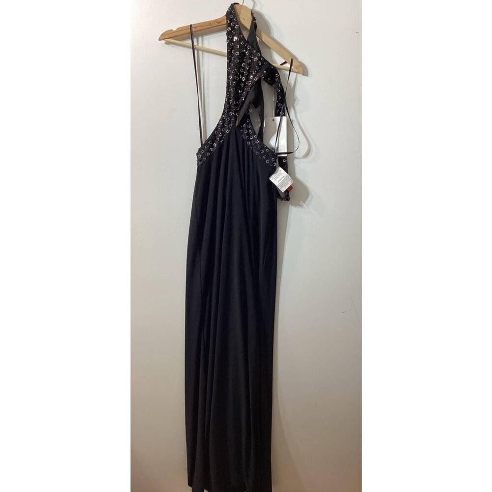 Mac Duggal Black Floral sequined Criss Cross Bodice Gown size 0 NWT - Picture 14 of 14